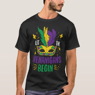 Camiseta Deixe Os Shenanigans Começar Jester Funny Mardi Gr
