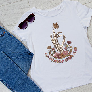 Camiseta Deixe-se espiar Soar Esqueleto borboleta