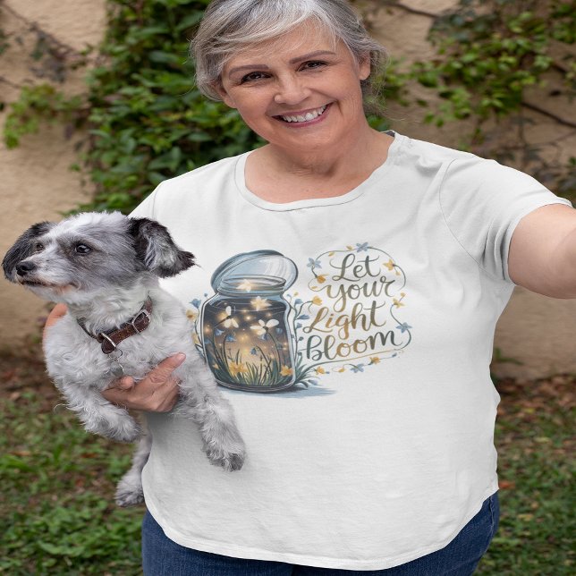 Camiseta Deixe seu Sangue Leve (Let Your Light Bloom Plus Size T-Shirt)