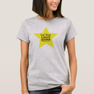 Camiseta Deixe Sua Luz Brilhar Versículo Bíblico Estrela Am