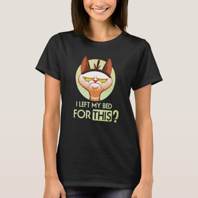 Camiseta Deixei A Cama Para Este Gato Irritado (Frente)