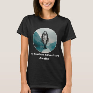 Camiseta Deixei Minha Esposa Para Ir Pescar. Design de pesc