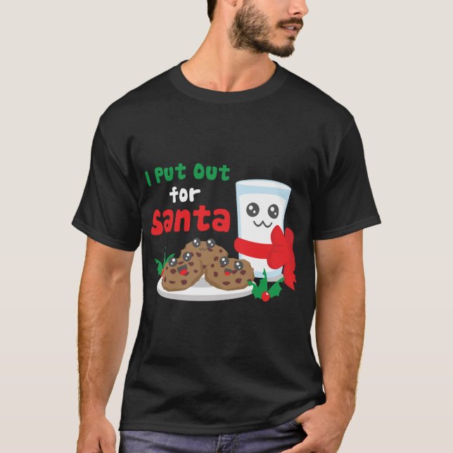Camiseta Deixei Para O Pai Natal Cookie Leite Feio Natal (Frente)