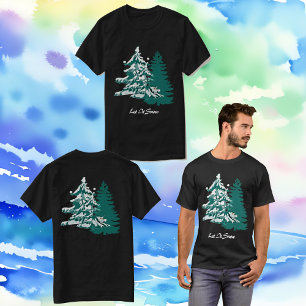 Camiseta Deixem-na nevar Aquarela inverno Madeira de Natal