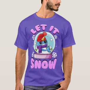 Camiseta Deixem-na Neve Narwhal Neve Globe Natal