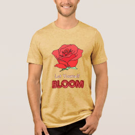Camiseta Deixem-Se Bloquear Arte Flor De Rosa vermelha