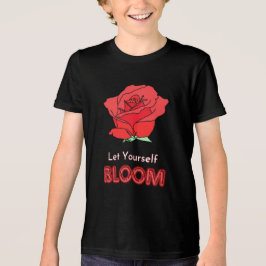 Camiseta Deixem-Se Bloquear Arte Flor De Rosa vermelha
