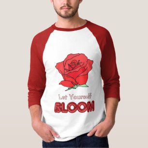 Camiseta Deixem-Se Bloquear Arte Flor De Rosa vermelha