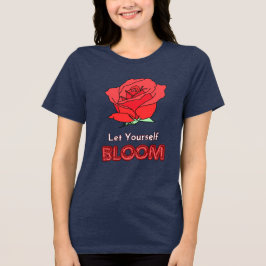 Camiseta Deixem-Se Bloquear Arte Flor De Rosa vermelha