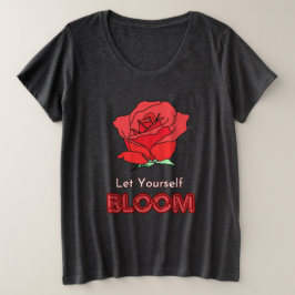 Camiseta Deixem-Se Bloquear Arte Flor De Rosa vermelha