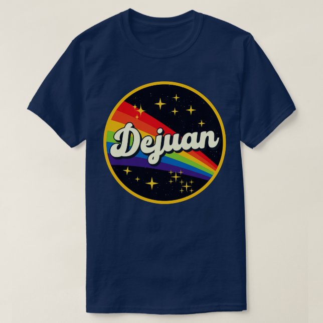 Camiseta Dejuan Rainbow In Space Vintage Style (Frente do Design)