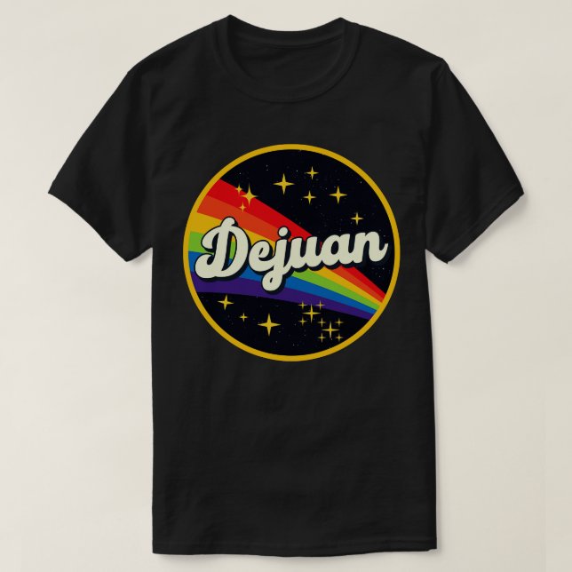 Camiseta Dejuan Rainbow In Space Vintage Style (Frente do Design)
