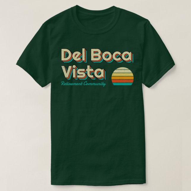 Camiseta Del Boca Vista Retro Sunset TShirt 1 (Frente do Design)