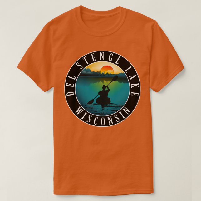 Camiseta Del Stengl Lake Wisconsin Kayaking (Frente do Design)