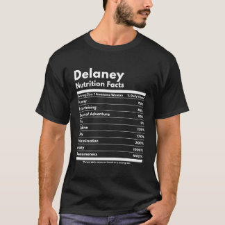 Camiseta Delaney Nutrition Facts Gift Engraçado Personaliza