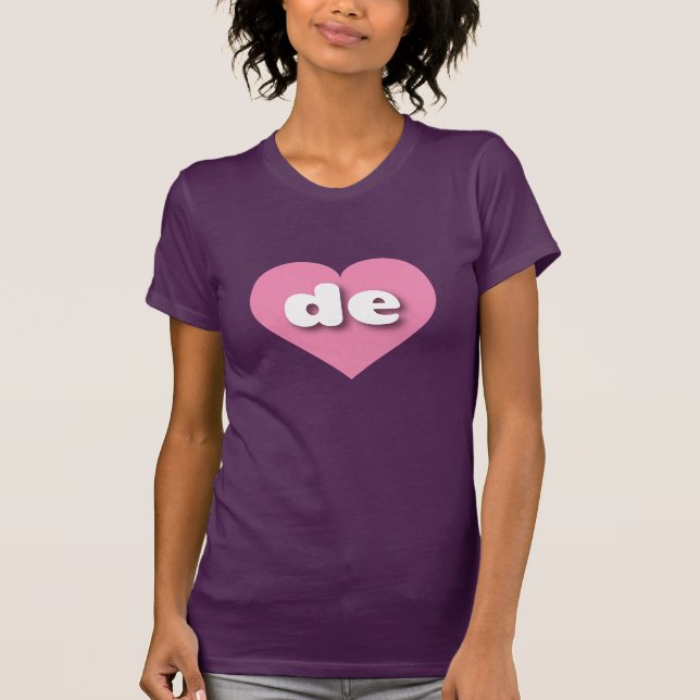 Camiseta Delaware coração rosa - Eu amo de (Frente)