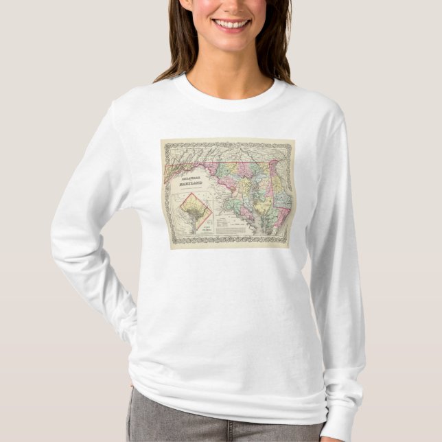 Camiseta Delaware e Maryland com distrito de Columbia (Frente)