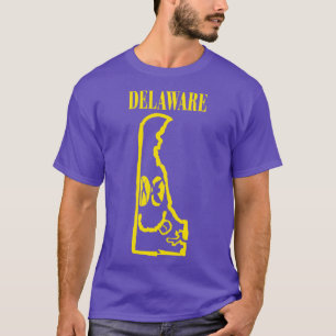 Camiseta Delaware Grunge Sorrindo Face Preta Fundo