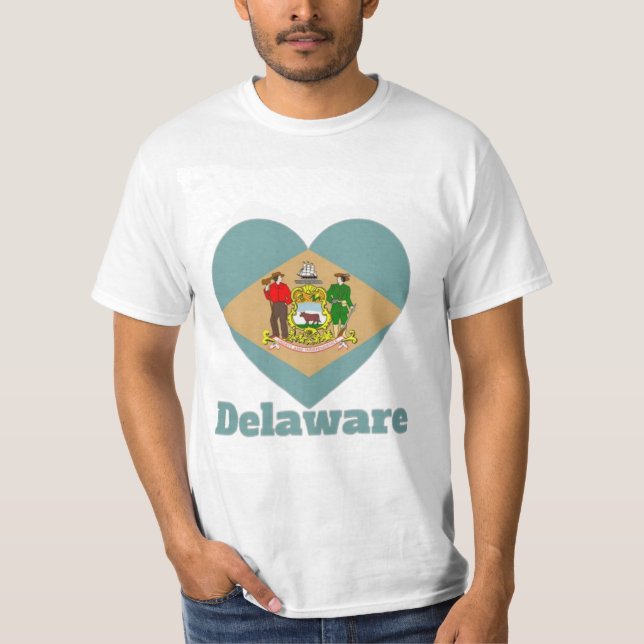 Camiseta Delaware Heart Flag (Frente)
