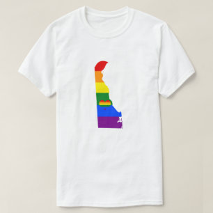 Camiseta Delaware Orgulho gay Rainbow Flag Heart GLBTQ Desi