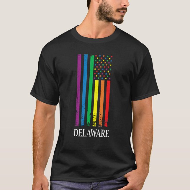 Camiseta Delaware Pride Month Pride Flag LGBT Community LGB (Frente)