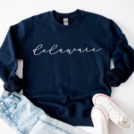 Camiseta Delaware Script State Sweatshirt de mulher