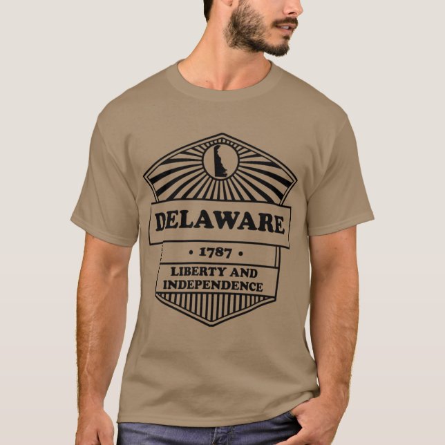 Camiseta Delaware State Motto gráfico Liberdade e Independe (Frente)