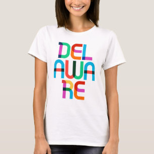 Camiseta Delaware Vintage Retro Colorido Tipo de Arte Pop d