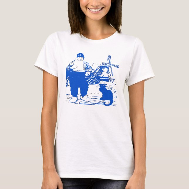 Camiseta Delft Blue, Dutch Boy and Cat (Frente)
