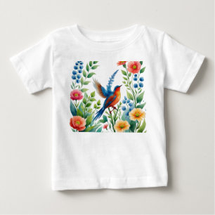Camiseta Delicar a Aquarela do Jardim da Natureza com uma b