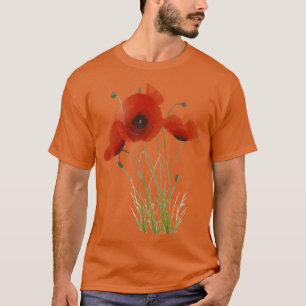 Camiseta Delicar vermelhos Buquê Floral de Flor Selvagem
