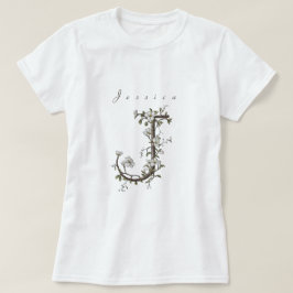 Camiseta Delicate & Chic "J": Monograma de Jasmine Muted