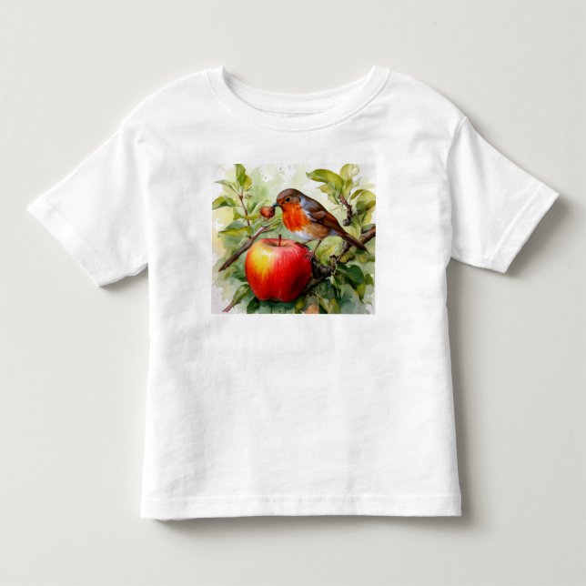 Camiseta Delícia de Pássaro e Maçã Caprichosa (Frente)