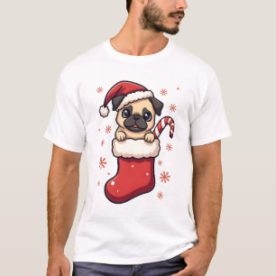Camiseta Delícia de Pug do Papai Noel