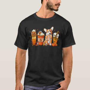 Camiseta Delicioso Café com Tempero de Abóbora e Corgi Fofo