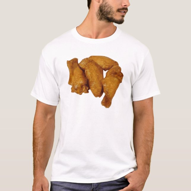 Camiseta Delicioso friável das asas de galinha (Frente)