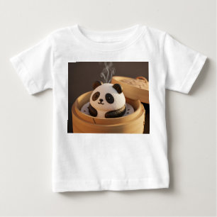 Camiseta Delicioso Mochi de Panda em Vaporador de Bambu
