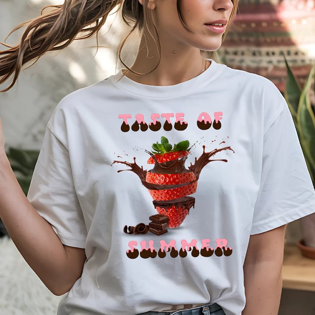 Camiseta Delicioso Morango e Chocolate (Criador carregado)