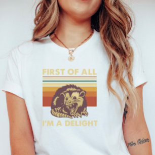 Camiseta Delicioso Possum Retro; Declaração Divertida de Ve