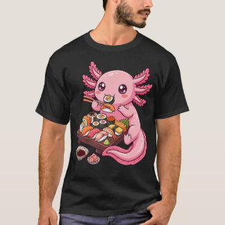 Camiseta Delicioso Sushi Nigiri de Axolote Rosa Chá de Bolh