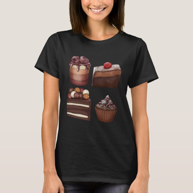 Camiseta Delicious Chocolate Sweets Gourmet Chocolate Cake (Frente)