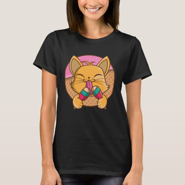 Camiseta Delicious Ice Cream I Ice Cream I Kitten I Sweet C (Frente)