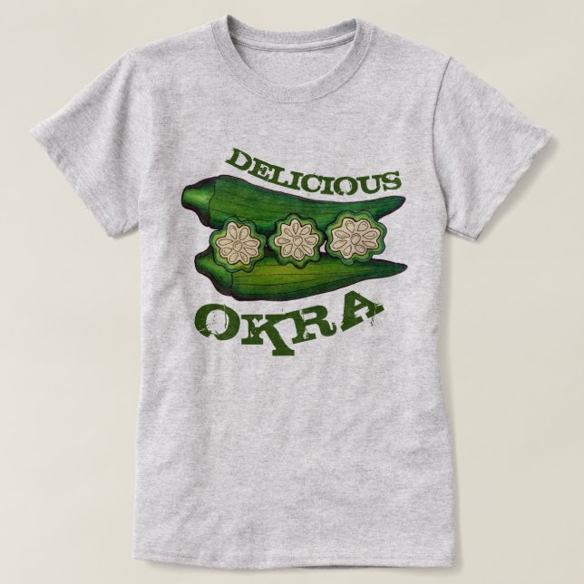 Camiseta Delicious Okra Pods Southern Comida Cuisine (Frente do Design)