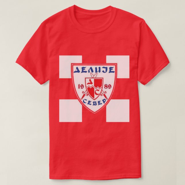 Camiseta Delije Norte 1989 Vermelho Branco (Frente do Design)