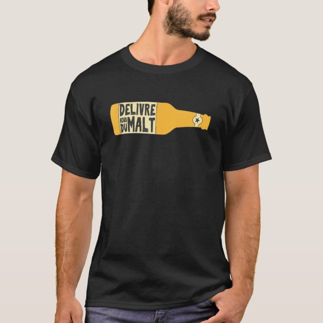 Camiseta Délivre Nous Du Malt - Humor divertido da cerveja (Frente)