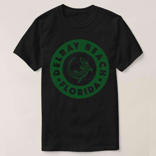 Camiseta Delray Beach Florida Circle Green (Frente do Design)