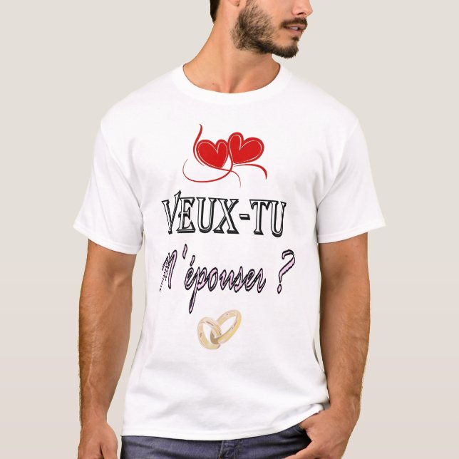 Camiseta Demande en mariage - Veux-tu m'épouser ? (Frente)