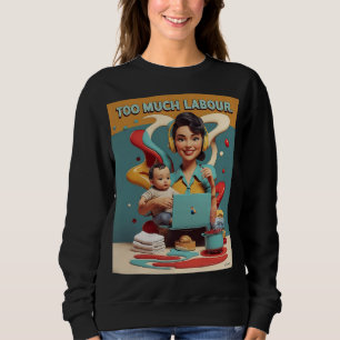 Camiseta Demasiado Trabalho - Design de Sátira Retrofeminis