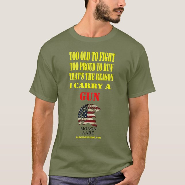 CAMISETA DEMASIADO VELHO PARA LUTAR, DEMASIADO ORGULHOSO (Frente)