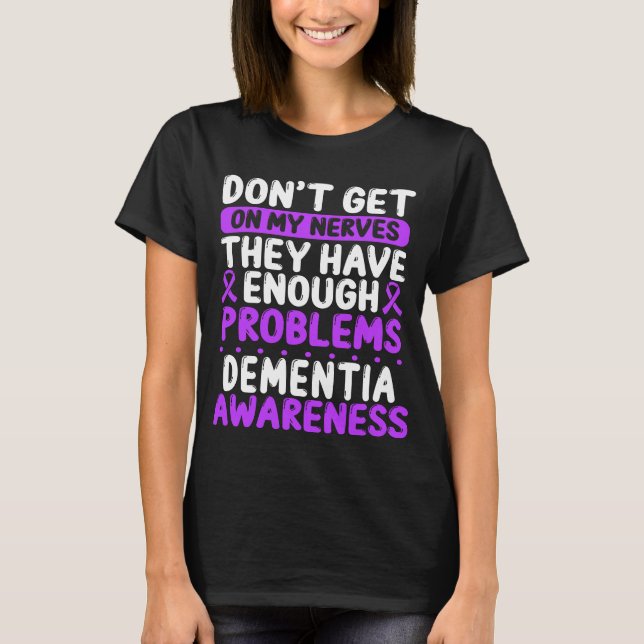 Camiseta Demência Fita Roxo Alzheimer Roxo Sensibilização (Frente)